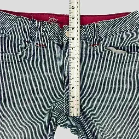 COTTON‎ GINNY ladies jean capri size 9 - blue and white striped - Picture 8 of 13